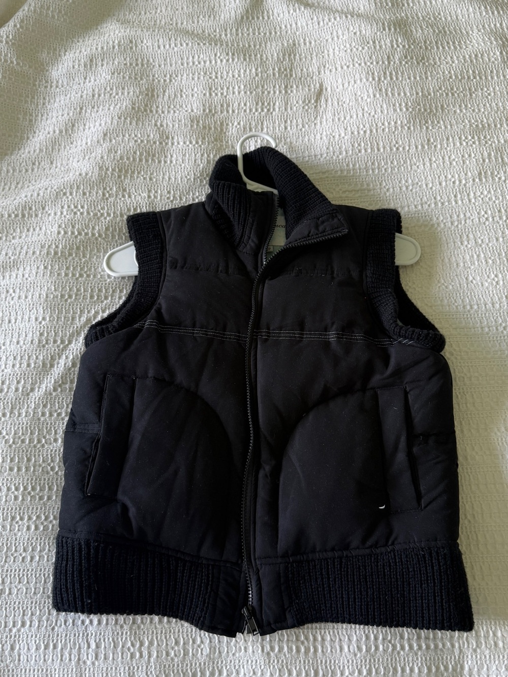 Costa Blanca Black Quilted Vest with Mint Lining